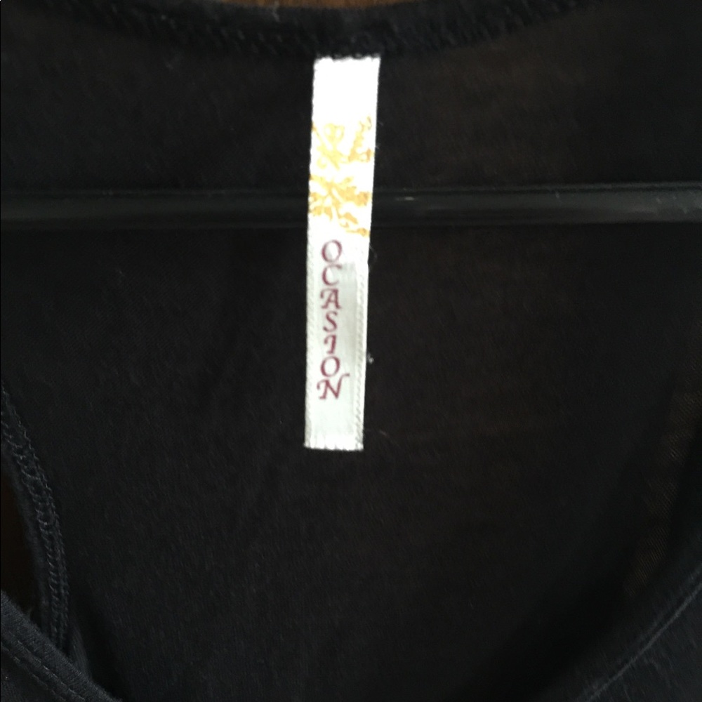 Beaded Black Racerback Tank Top - Picture 2 of 3